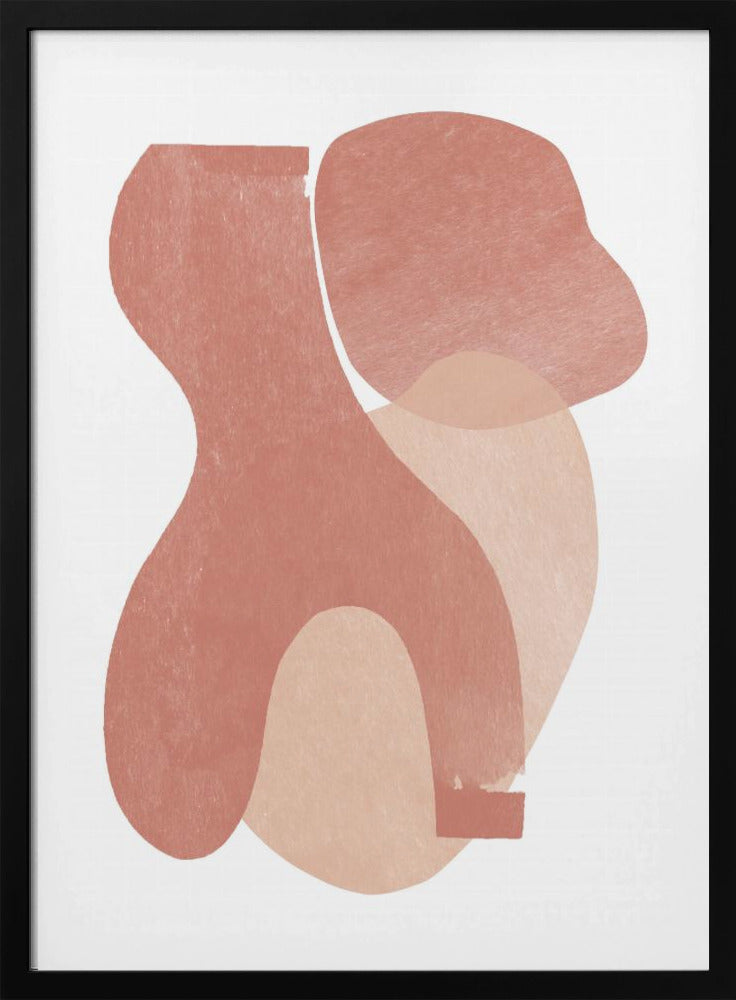Pfirsichfarbene Papierschnittkomposition Nr. 2 | Poster