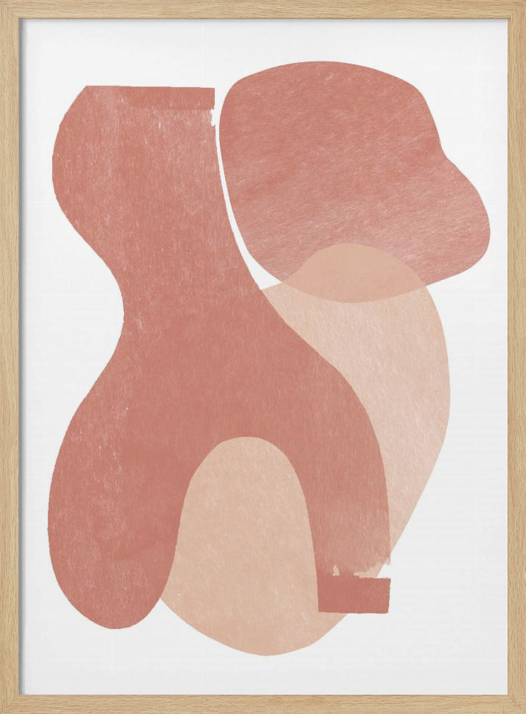 Pfirsichfarbene Papierschnittkomposition Nr. 2 | Poster