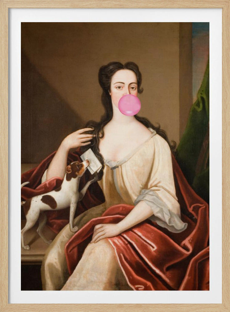 Renaissance Kaugummi Portrait und Hund / Veränderte Kunst | Poster