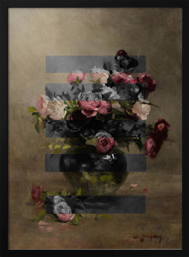 Blumenstrauß aus Vintage-Ölgemälden, Collage | Poster