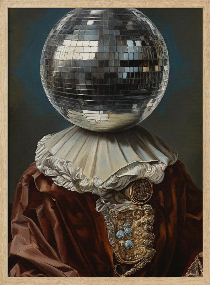 Antike Discokugel, Ein Mann mit Discokopf | Poster