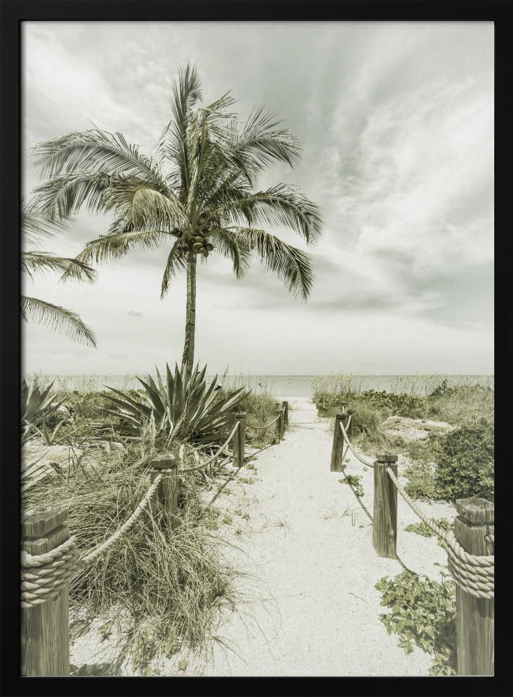 Vintage-Weg zum Strand | Poster
