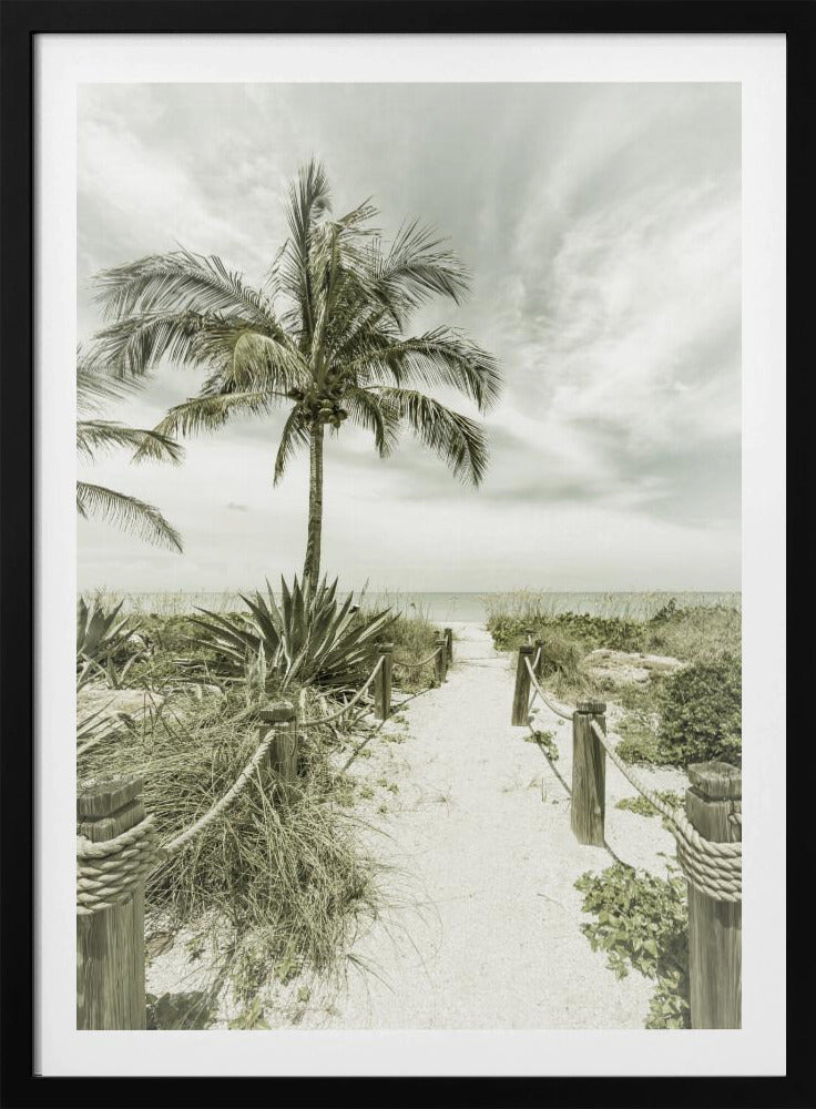 Vintage-Weg zum Strand | Poster
