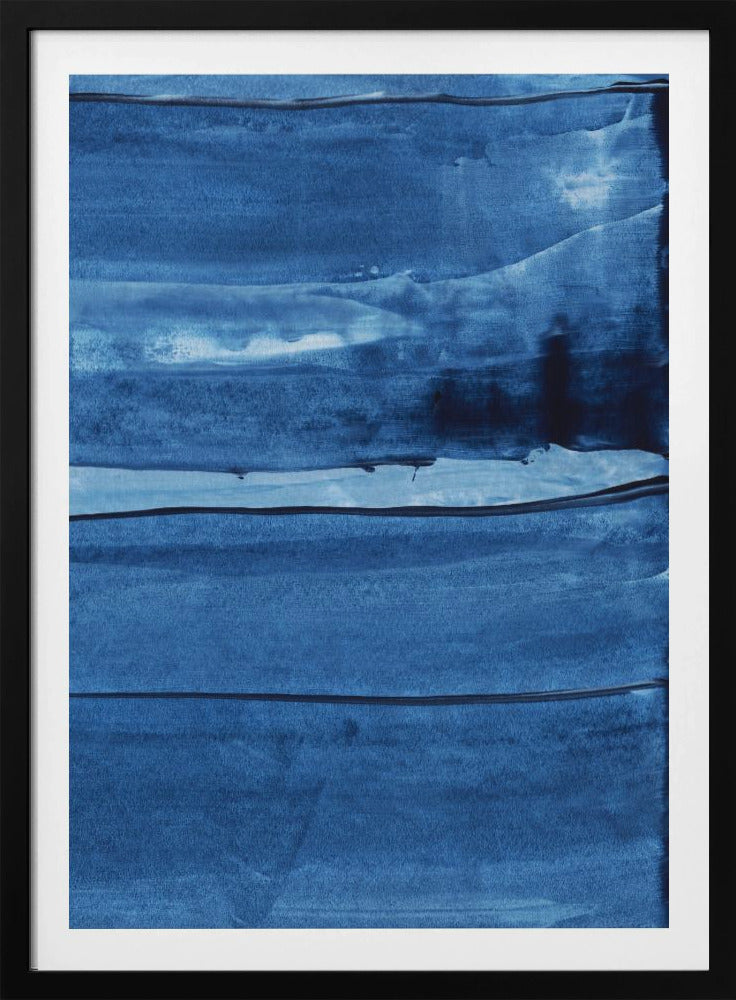 Blaue Textur mit fließenden vertikalen Linien | Poster
