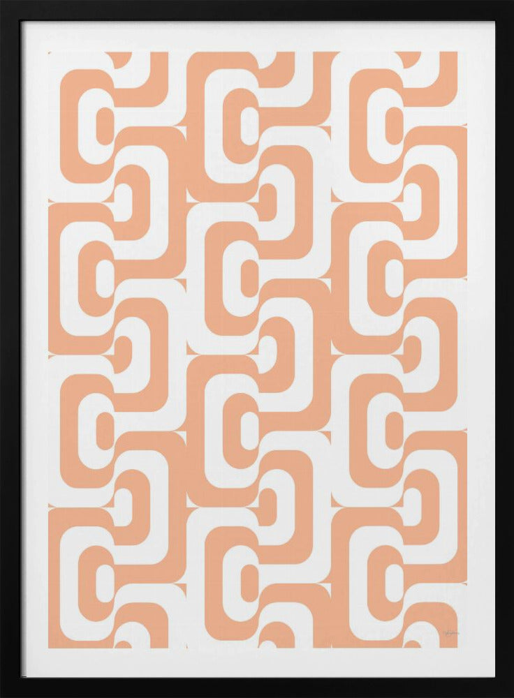 Retro-Muster Pfirsich Flaum | Poster