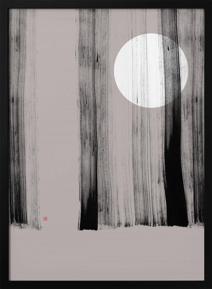 Versteckter Mond Nr. 1 | Hinter den Bäumen | Poster