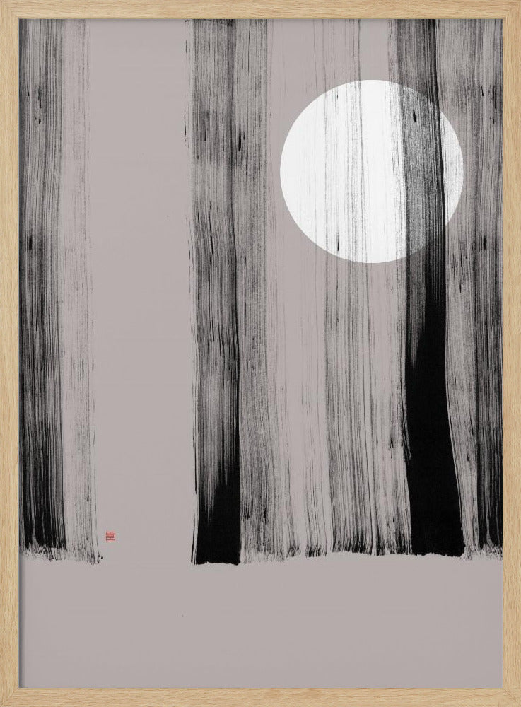 Versteckter Mond Nr. 1 | Hinter den Bäumen | Poster