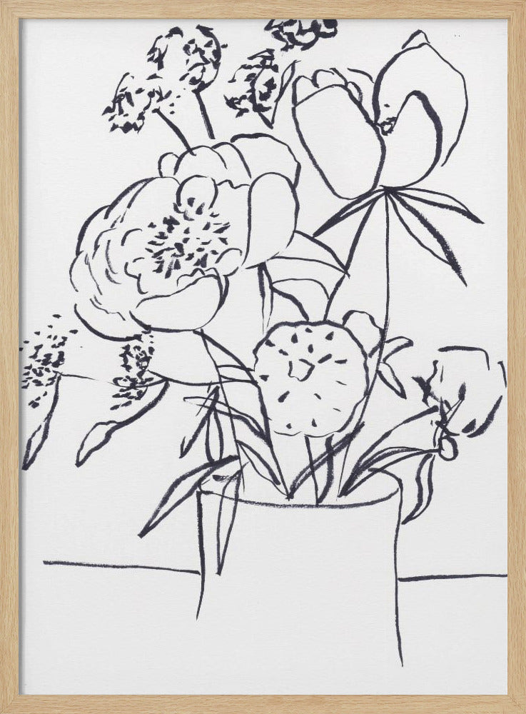Black and White Floral Small | Poster