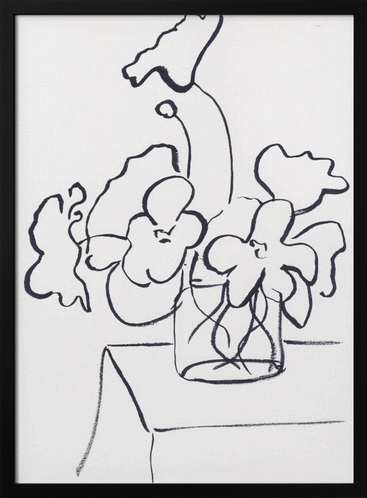 Schwarz-Weiß-Mohnblumen klein | Poster