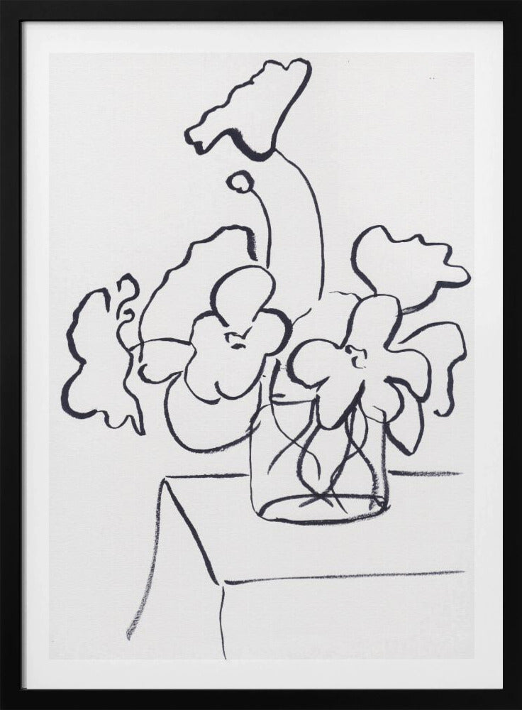 Schwarz-Weiß-Mohnblumen klein | Poster
