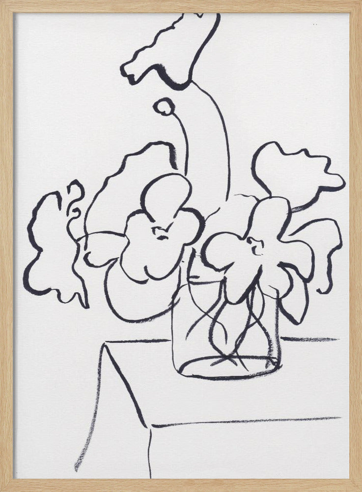 Schwarz-Weiß-Mohnblumen klein | Poster