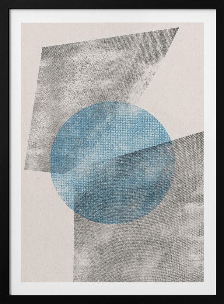 Blaues geometrisches modernes Objekt | Poster