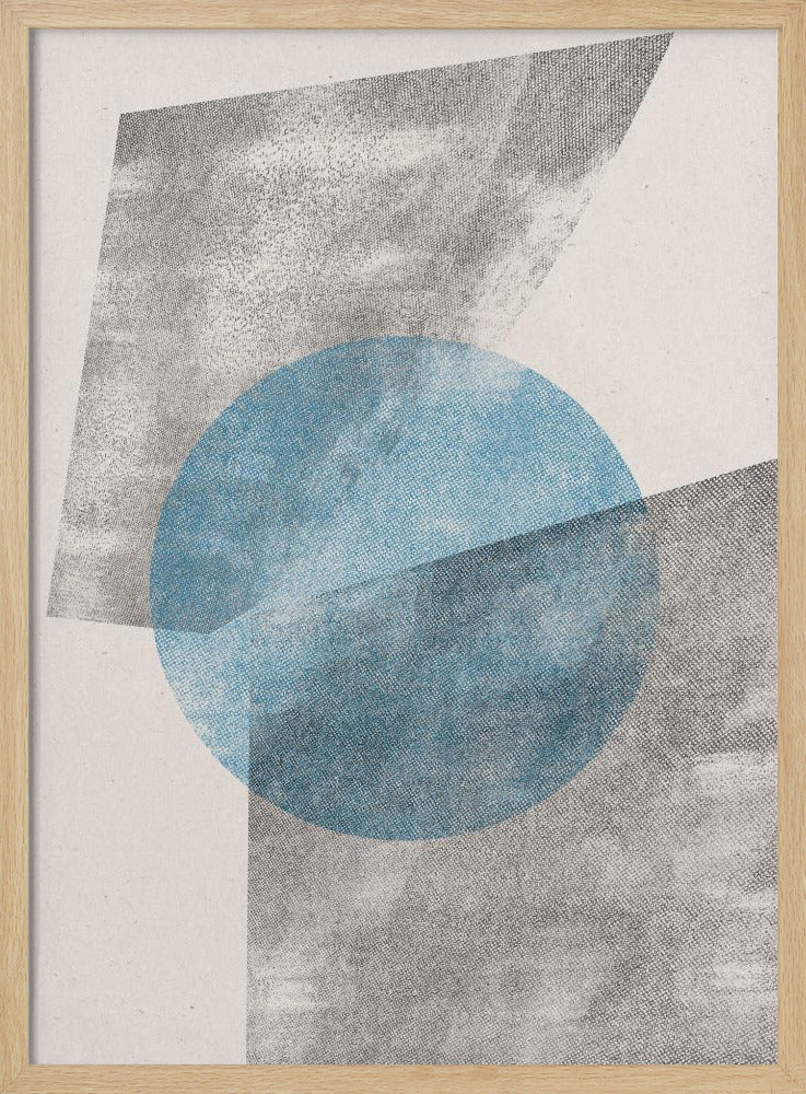 Blaues geometrisches modernes Objekt | Poster
