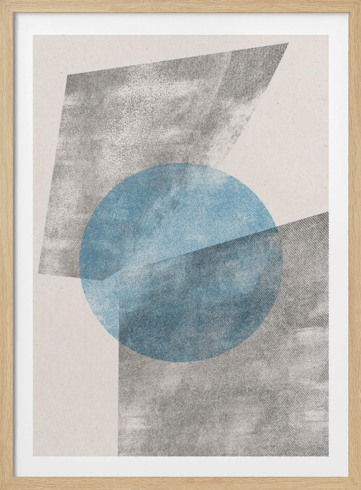 Blaues geometrisches modernes Objekt | Poster
