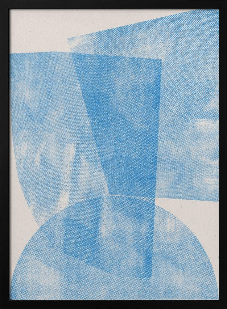 Blue Geometric Waves | Poster