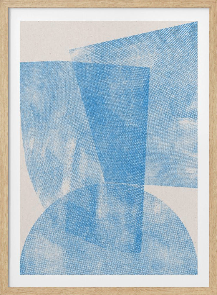Blue Geometric Waves | Poster