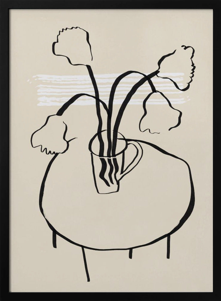 Blumendekor auf einem runden Tisch | Poster