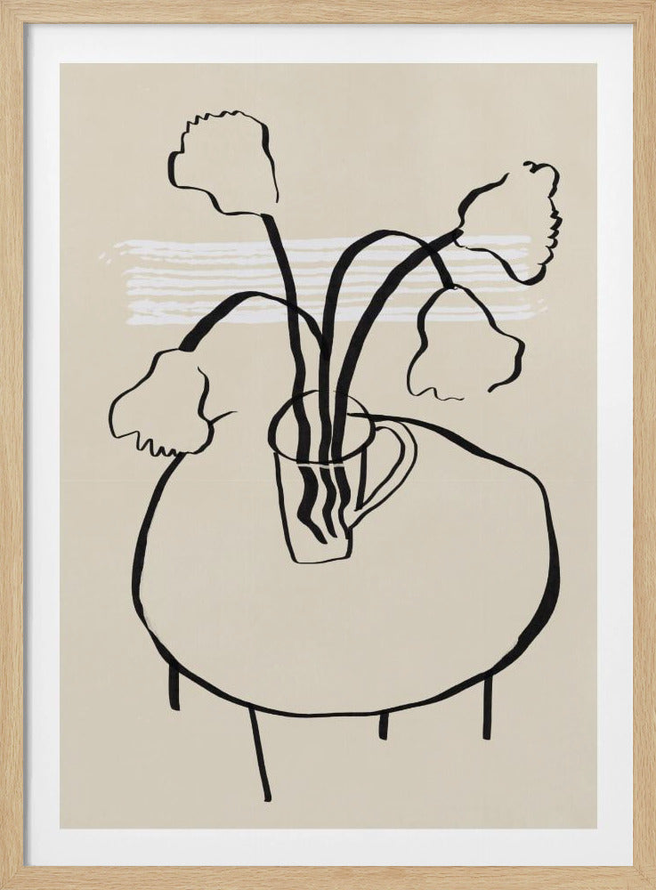 Blumendekor auf einem runden Tisch | Poster