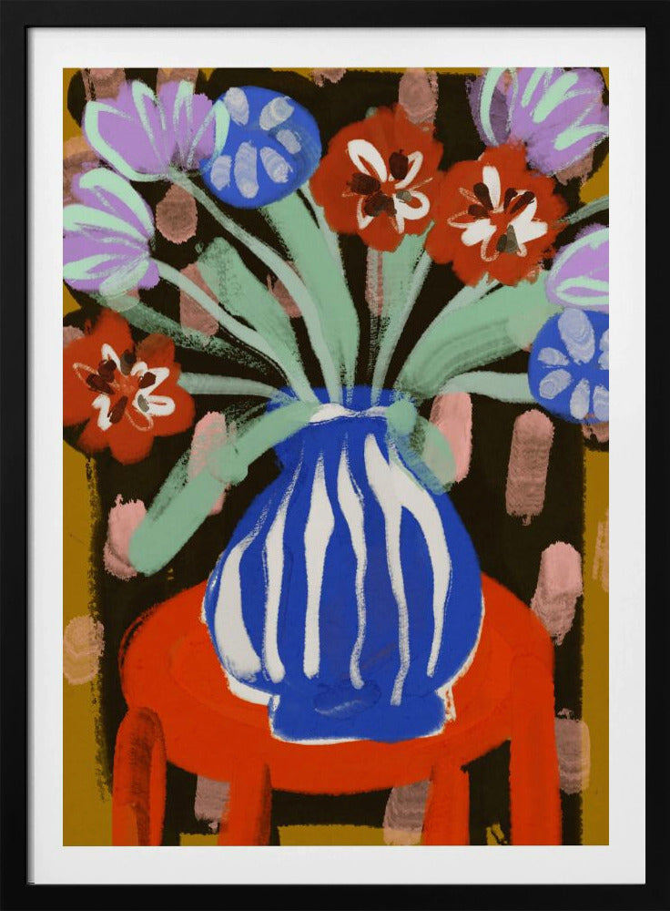 Vase mit fröhlichen Blüten | Poster