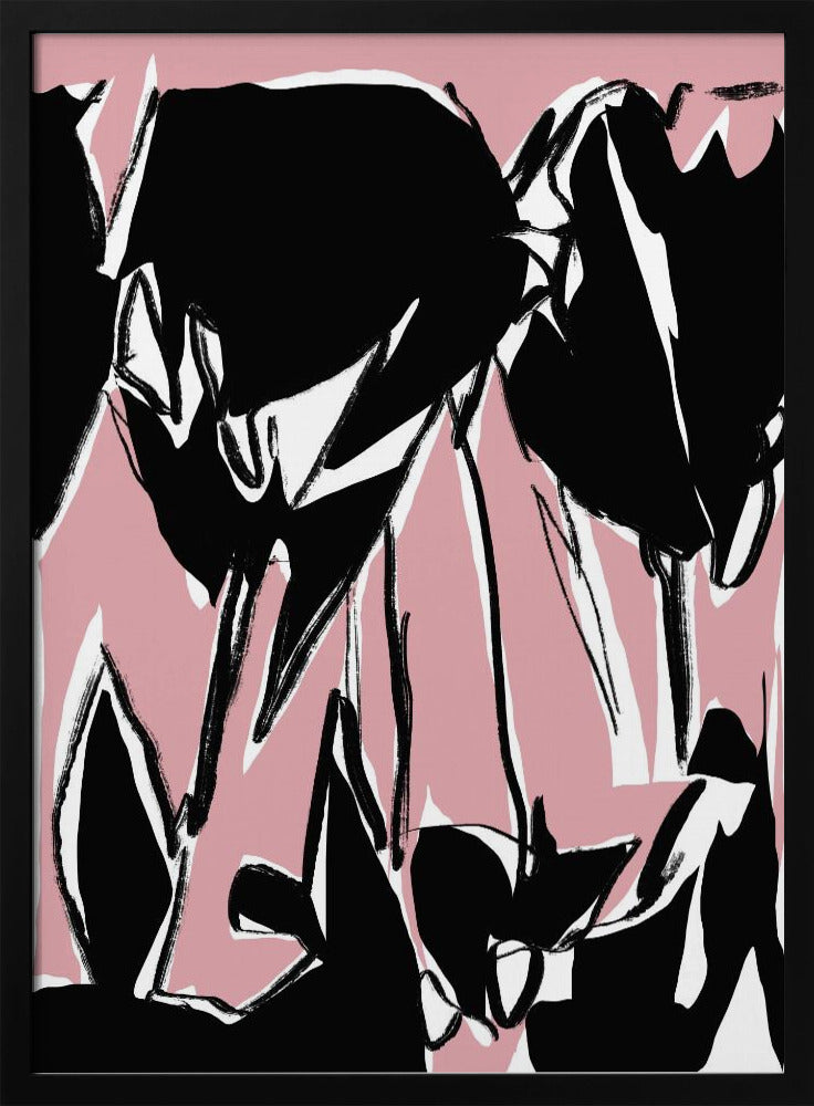 Schwarze rosa Tulpen | Poster