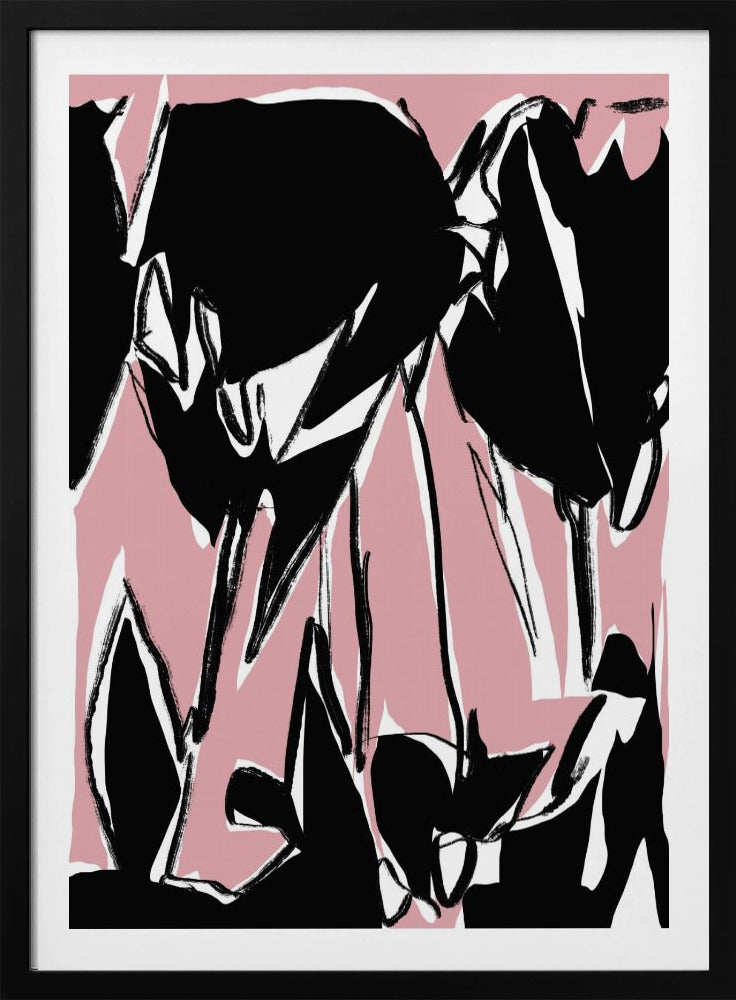 Schwarze rosa Tulpen | Poster