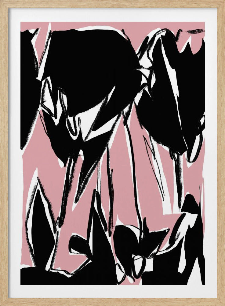 Schwarze rosa Tulpen | Poster