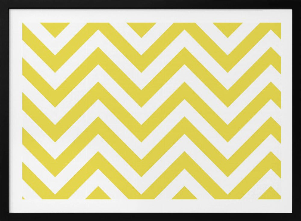 Chevron Gelb und Weiß | Poster