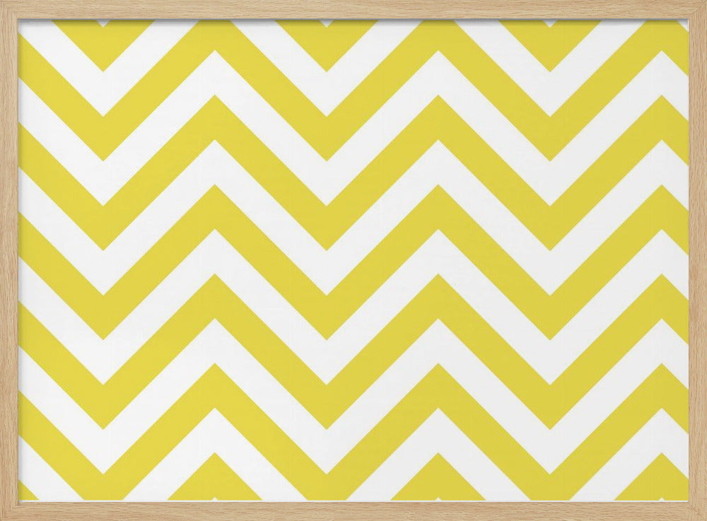 Chevron Gelb und Weiß | Poster