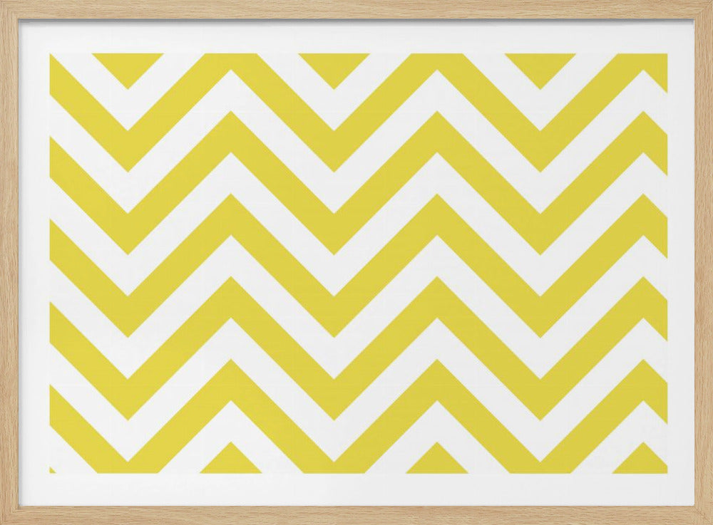 Chevron Gelb und Weiß | Poster