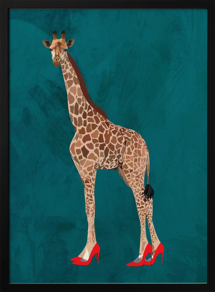 Türkise Giraffen-Absätze | Poster