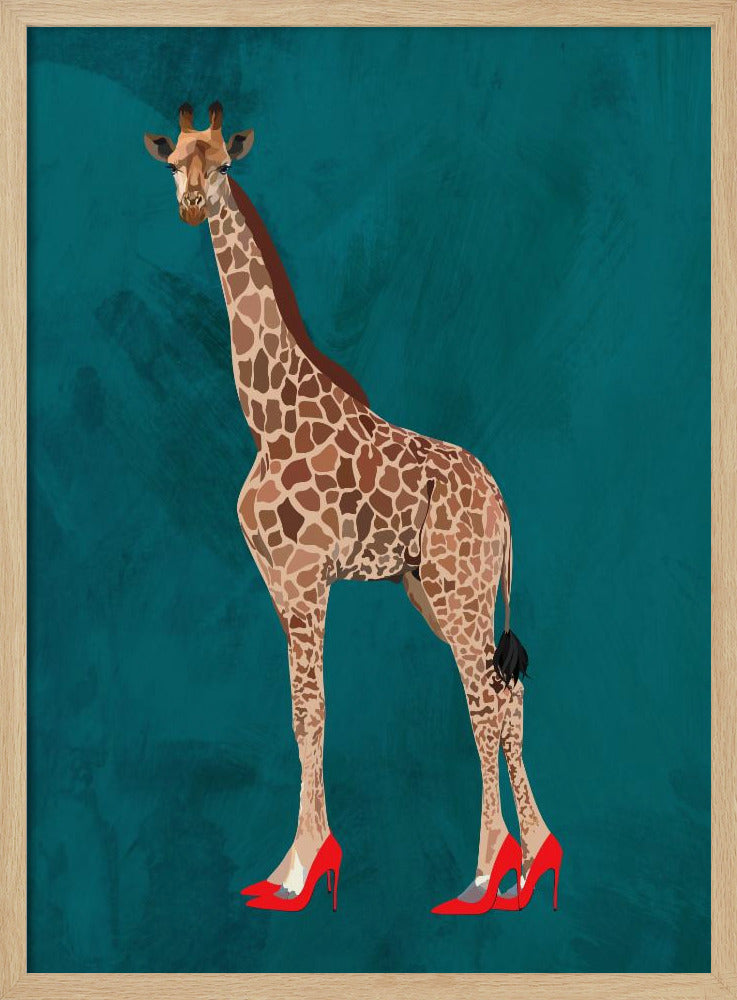 Türkise Giraffen-Absätze | Poster