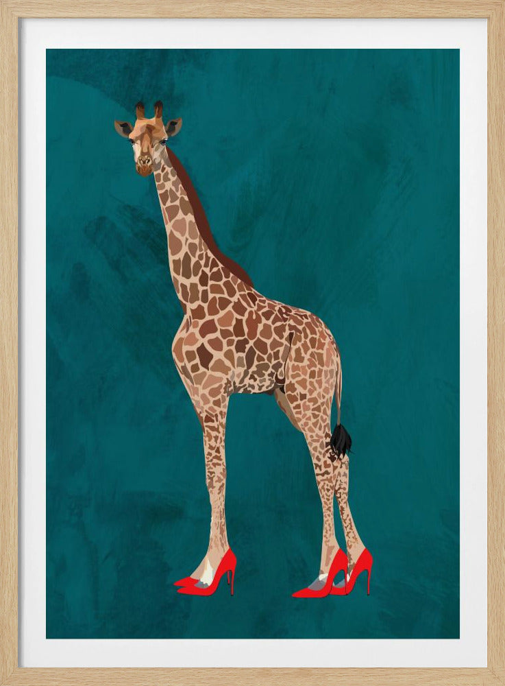 Türkise Giraffen-Absätze | Poster