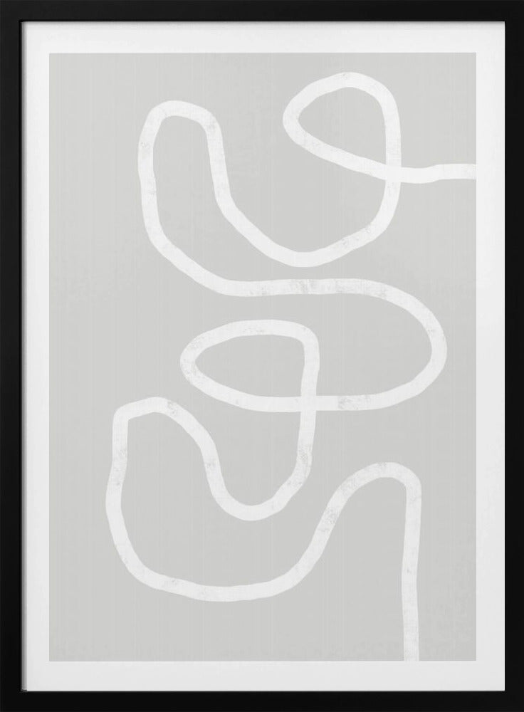 Abstraktes weißes Kringel-Poster