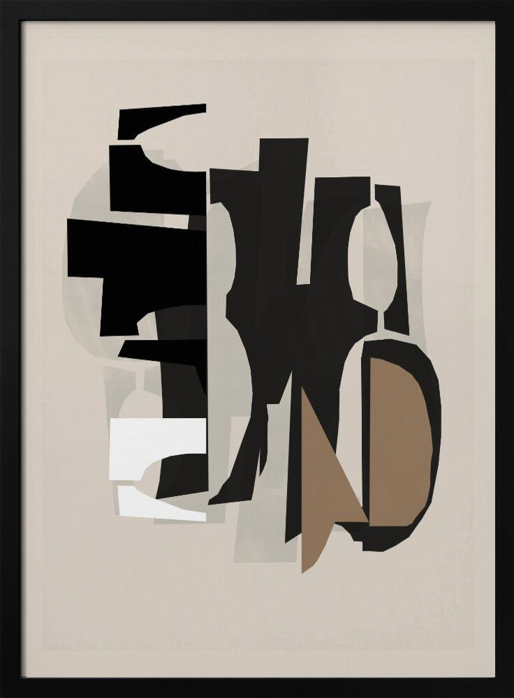 Schwarz-Weiß-Braun-Relief 2 | Poster