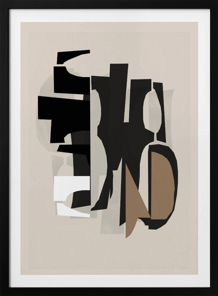 Schwarz-Weiß-Braun-Relief 2 | Poster