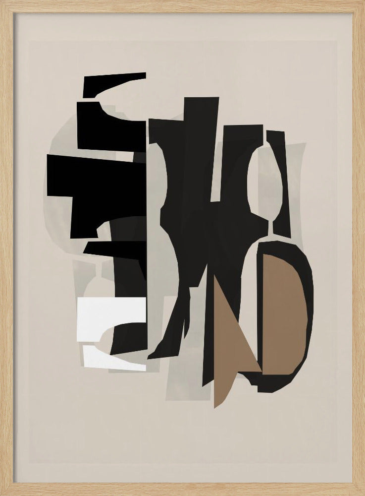 Schwarz-Weiß-Braun-Relief 2 | Poster
