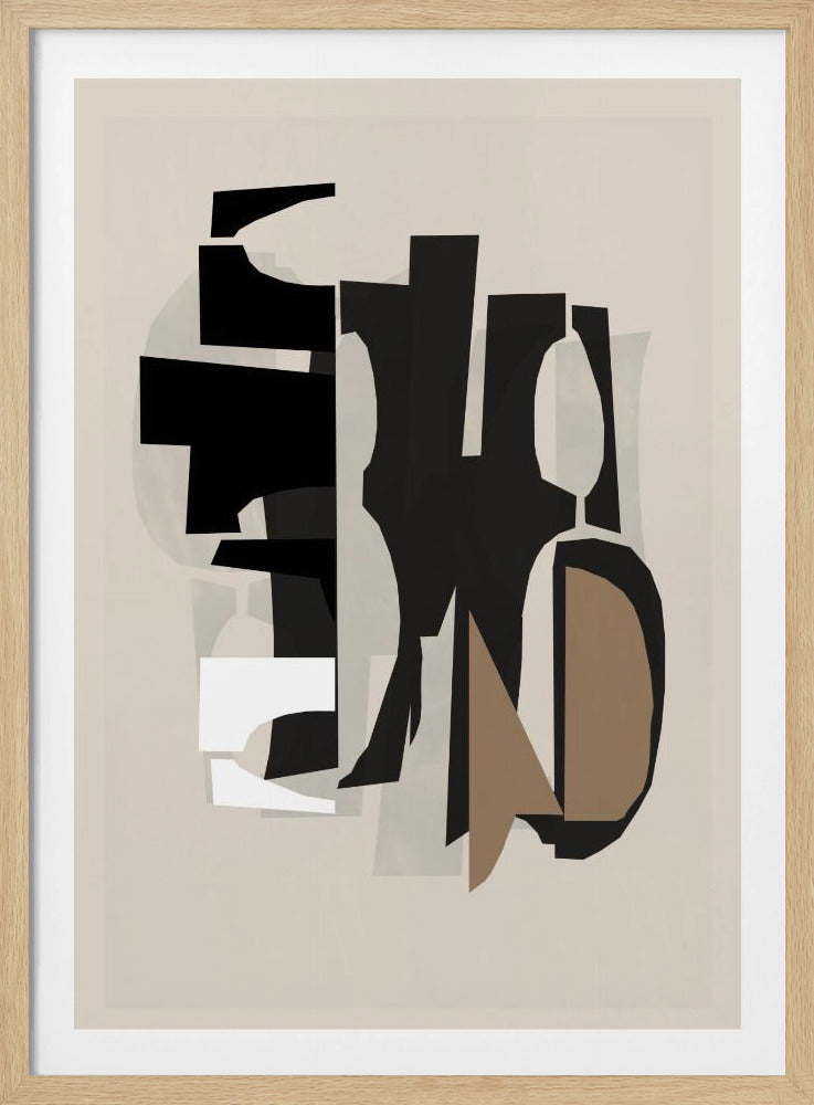 Schwarz-Weiß-Braun-Relief 2 | Poster