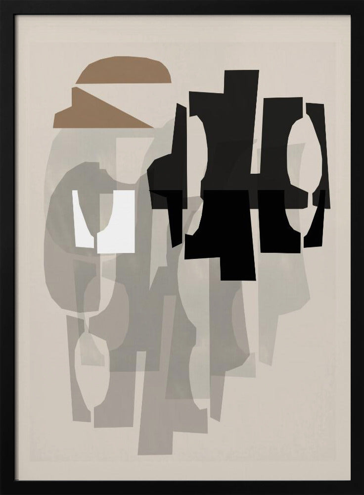 Schwarz-Weiß-Braun-Relief 1 | Poster