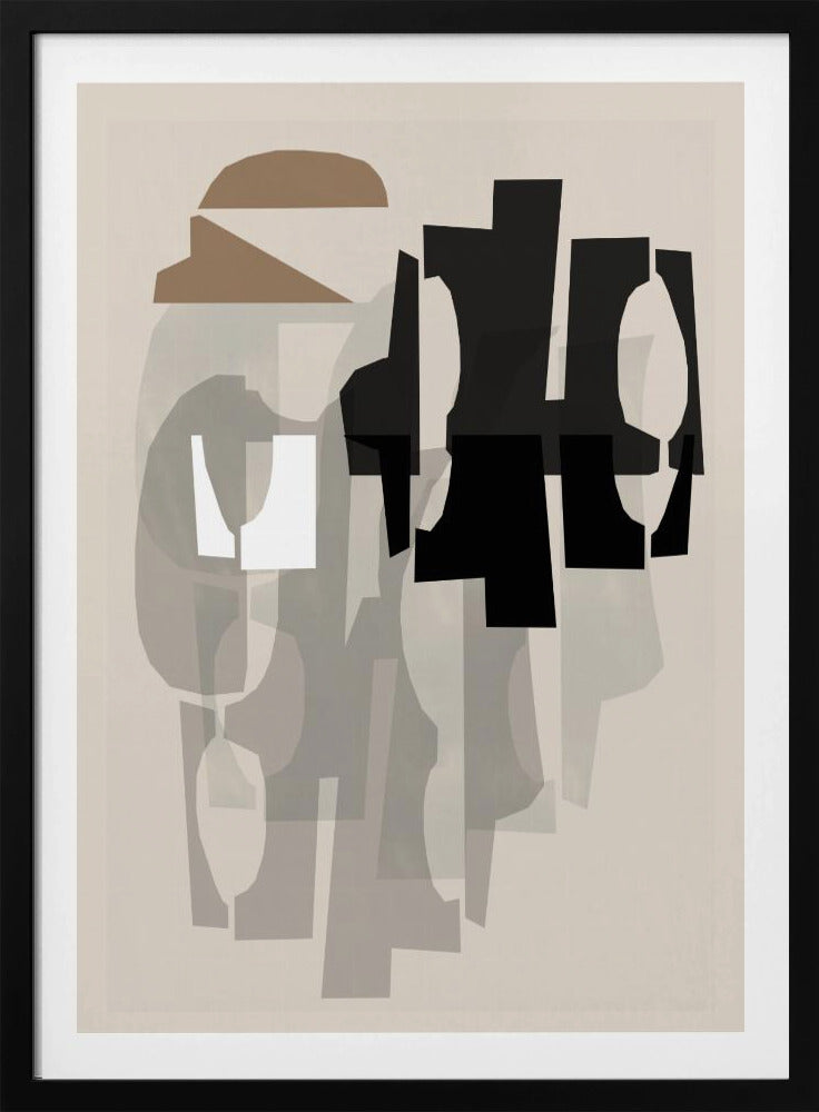 Schwarz-Weiß-Braun-Relief 1 | Poster