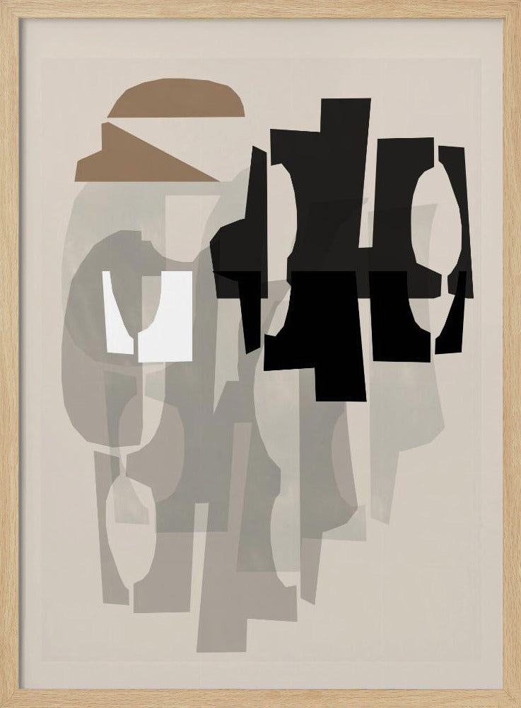 Schwarz-Weiß-Braun-Relief 1 | Poster