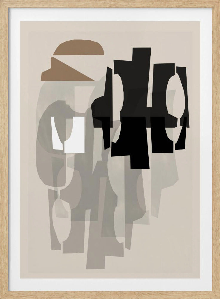 Schwarz-Weiß-Braun-Relief 1 | Poster