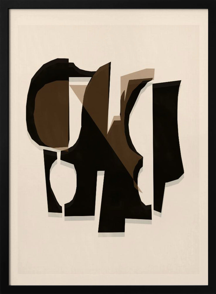 Schwarz-Weiß-Braun-Relief 3 | Poster