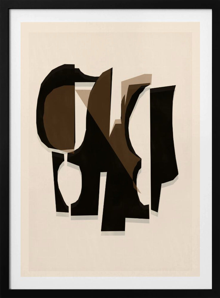 Schwarz-Weiß-Braun-Relief 3 | Poster