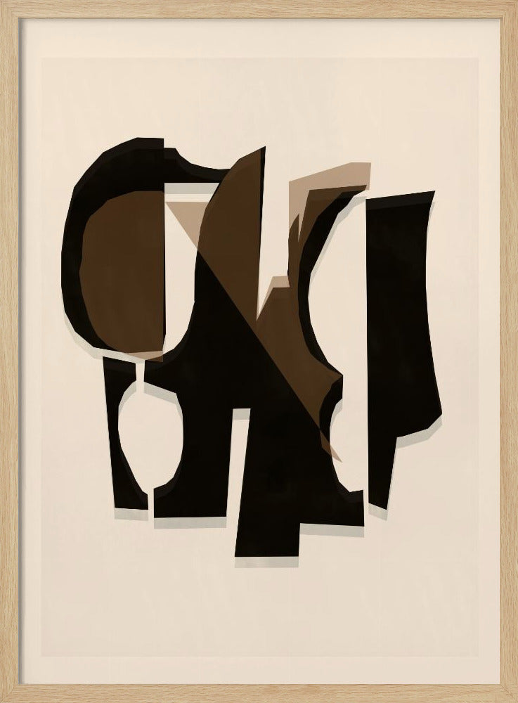 Schwarz-Weiß-Braun-Relief 3 | Poster