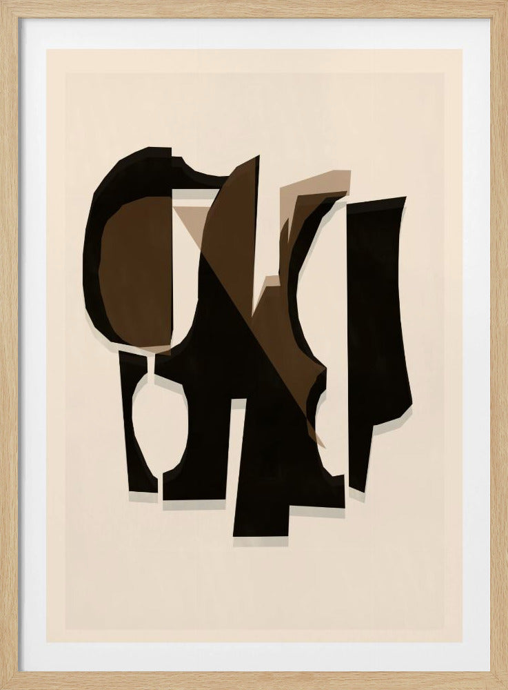 Schwarz-Weiß-Braun-Relief 3 | Poster