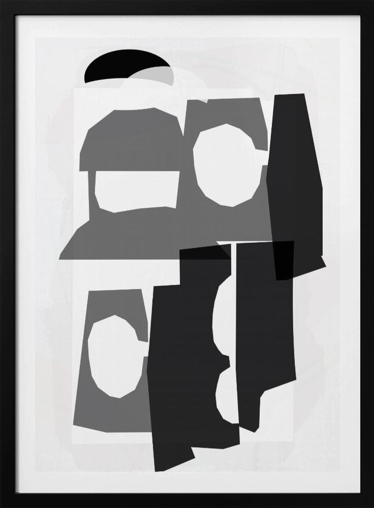 Schwarz-weiße ausgeschnittene Formen 3 | Poster