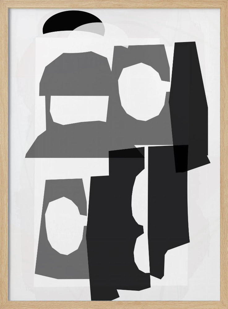 Schwarz-weiße ausgeschnittene Formen 3 | Poster
