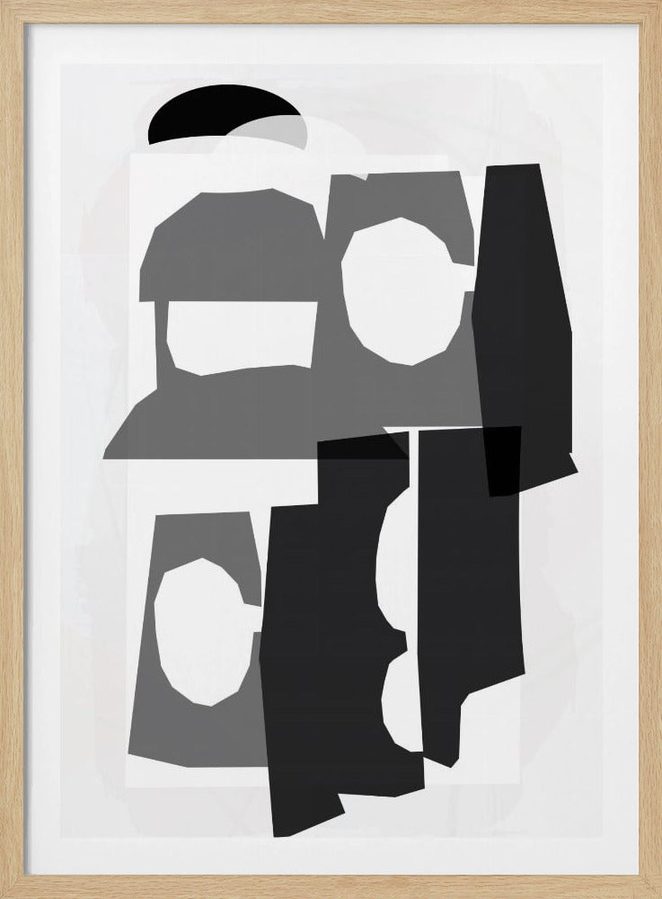 Schwarz-weiße ausgeschnittene Formen 3 | Poster
