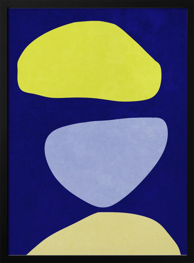 Abstrakte Formen Blau und Gelb | Poster