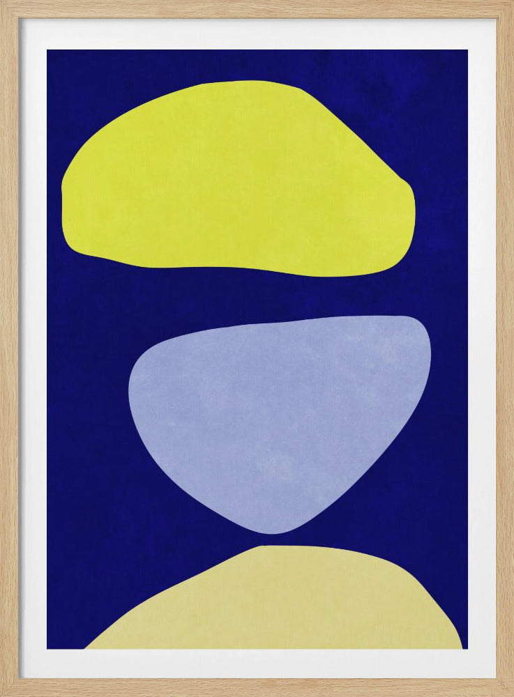 Abstrakte Formen Blau und Gelb | Poster